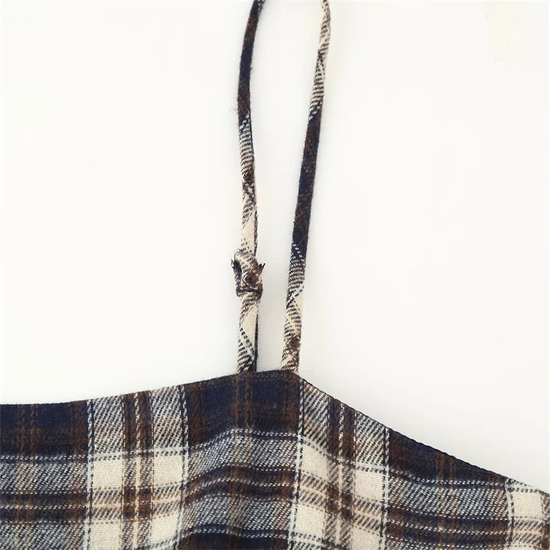 KEYANKETIAN 夏新作 レディース フリルエッジ レイヤード イレギュラーグリッド キャミソールベスト レディース ノースリーブ ショート スリムフィットトップ