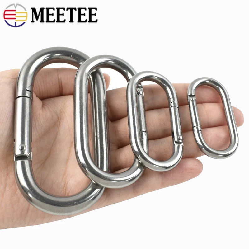 2-5Pcs 5-10mm Stainless Steel Ring Buckle Oval Spring Snap Hook Bag Strap Connection Clasp Dog Collar Loop Keychain Accessories