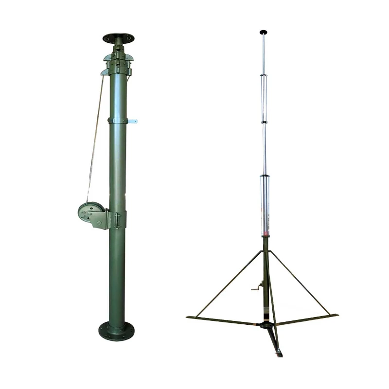 Green 9m manual lifting tripod mast lightning rod pole