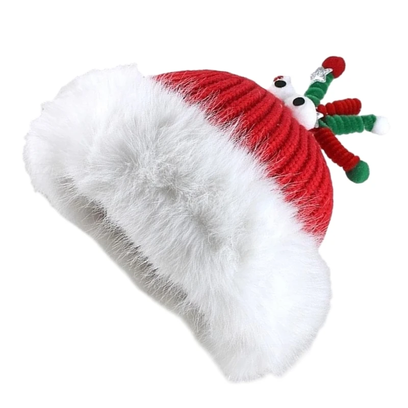 

Christmas Celebration Beanie Hat for Girls InsStyle Pointed with Antlers Outdoor Activity Skull Hat Festive Headwear