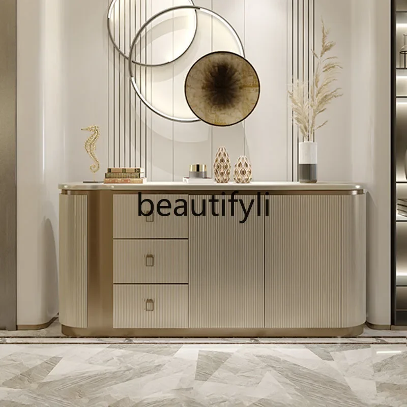 

American light luxury solid wood dining side cabinet, living room entrance cabinet, simple modern high-end locker