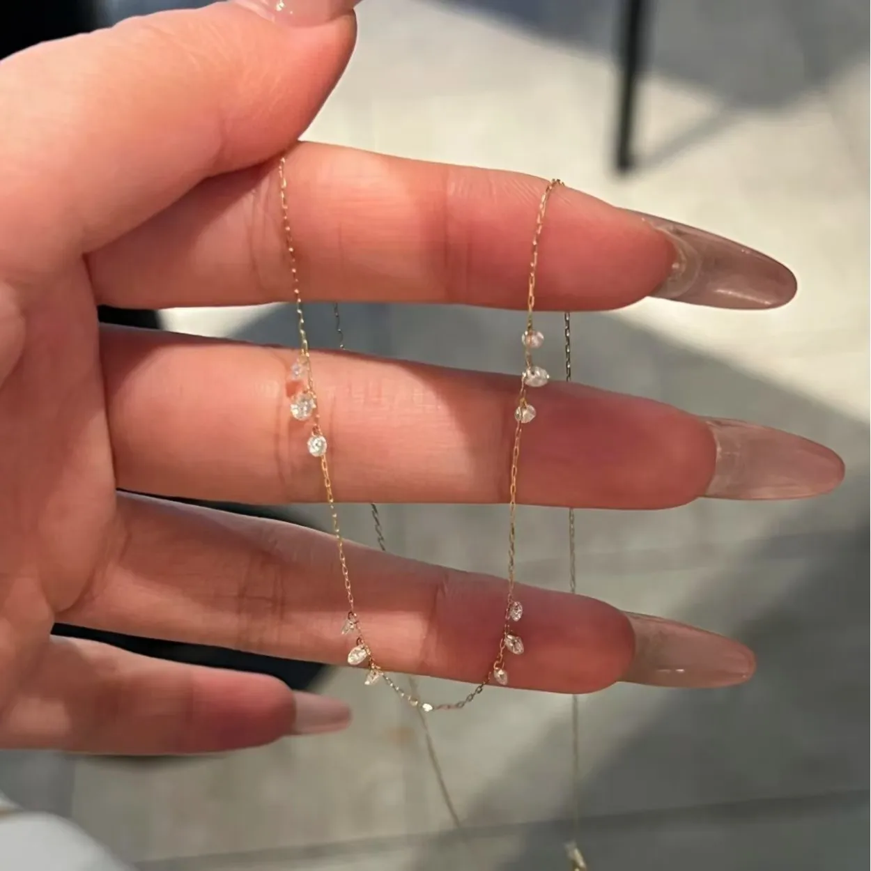 Jkeli S925 Sterling Silver Flash Diamond Zircon Tassel Necklace 18K Gold Plated Luxury Elegant 2025 New Design