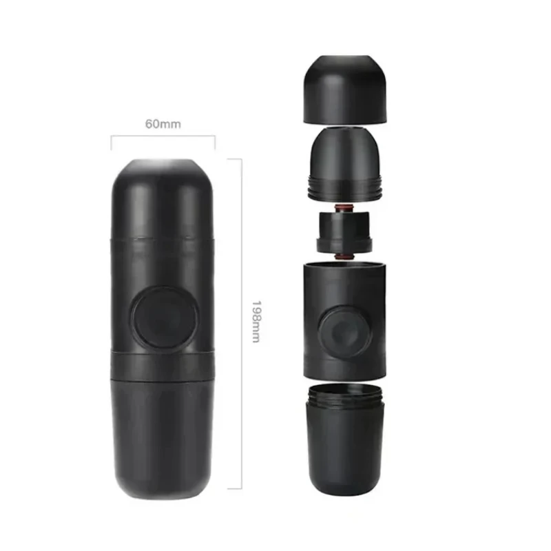 Portable camping travel coffee machine, outdoor coffee cup, manual travel espresso machine