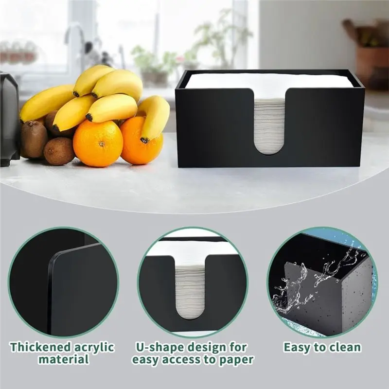 AEE4-4Pcs Tabletop Tissue Holder, Acrylic Tissue Dispenser, Bathroom Tissue Dispenser, Kitchen Tissue Dispenser