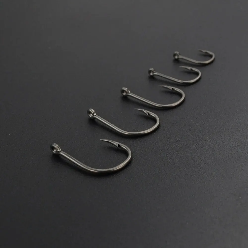 Hirisi 15 X PTFE Coated High Carbon Stainless Steel Barbed Fish Hook With Eye Carp Fishing Hook Link Accessories X505