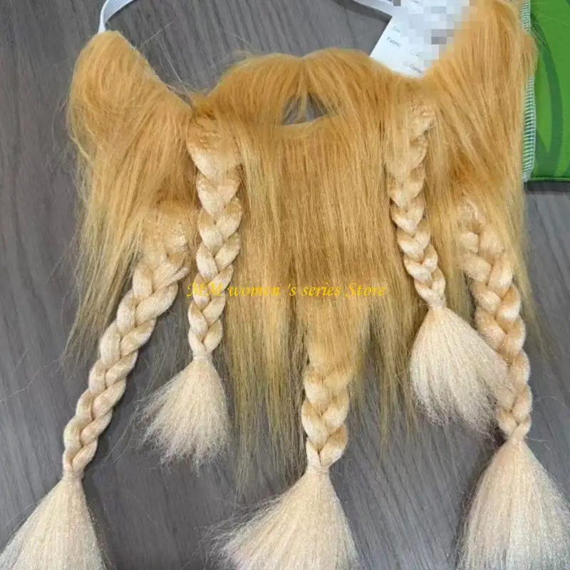 Q39C Braided Costume Beard Adhesive Mustache for Cosplay, Halloween, and Stage Use
