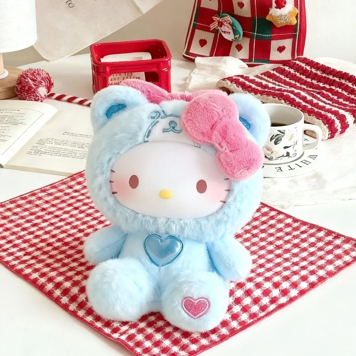 New Genuine Blind Box sanrio characters fluffy teddy bear Series Vinyl Plush Doll Trendy Pendant Toy Collect Birthday Gift