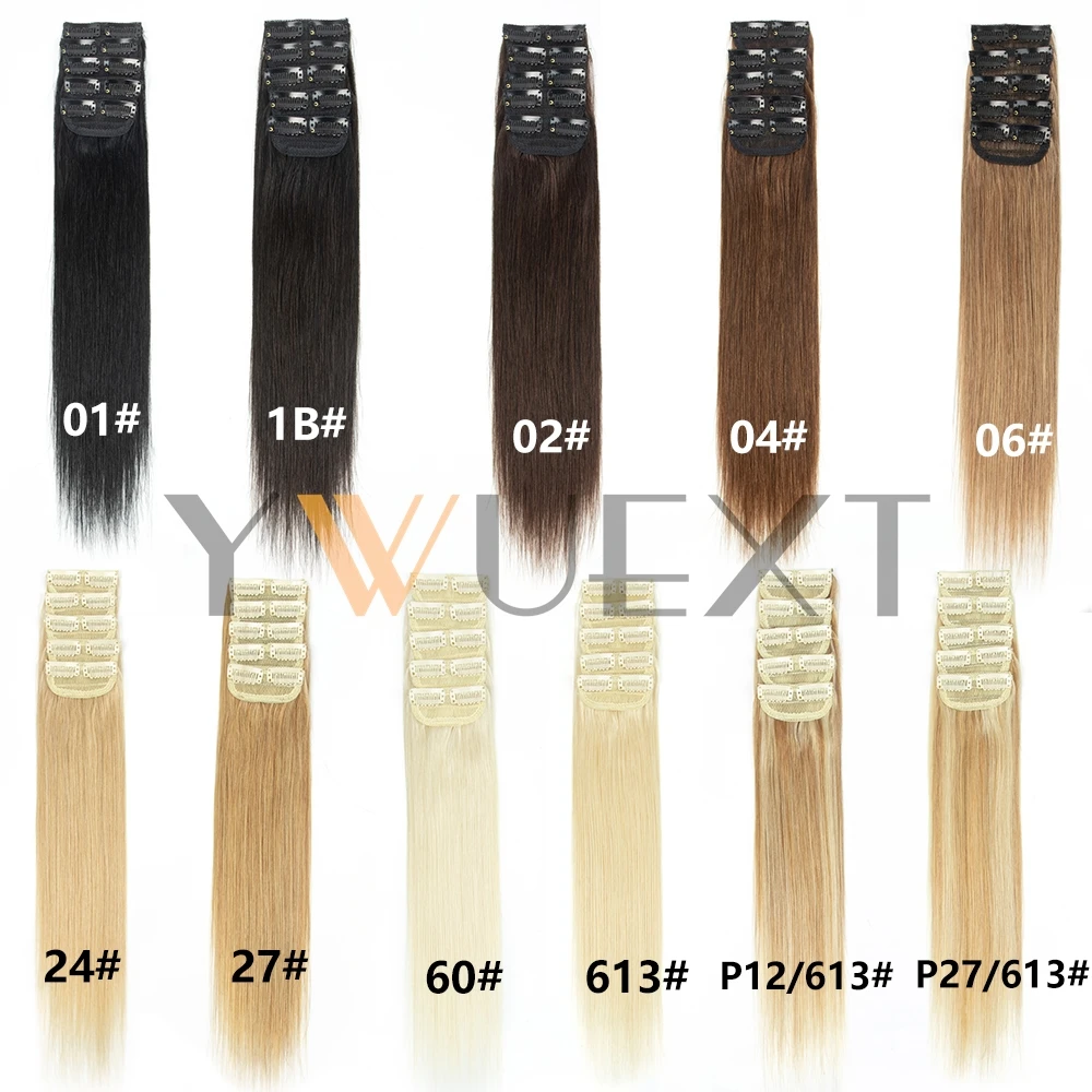 وسادة شعر قصيرة غير مرئية بمشبك في وصلات شعر ريمي بشري 12 "-18" مشبك صغير في الشعر 2 مشبك على آلة لحمة شعر 5 قطعة/الحزمة #5