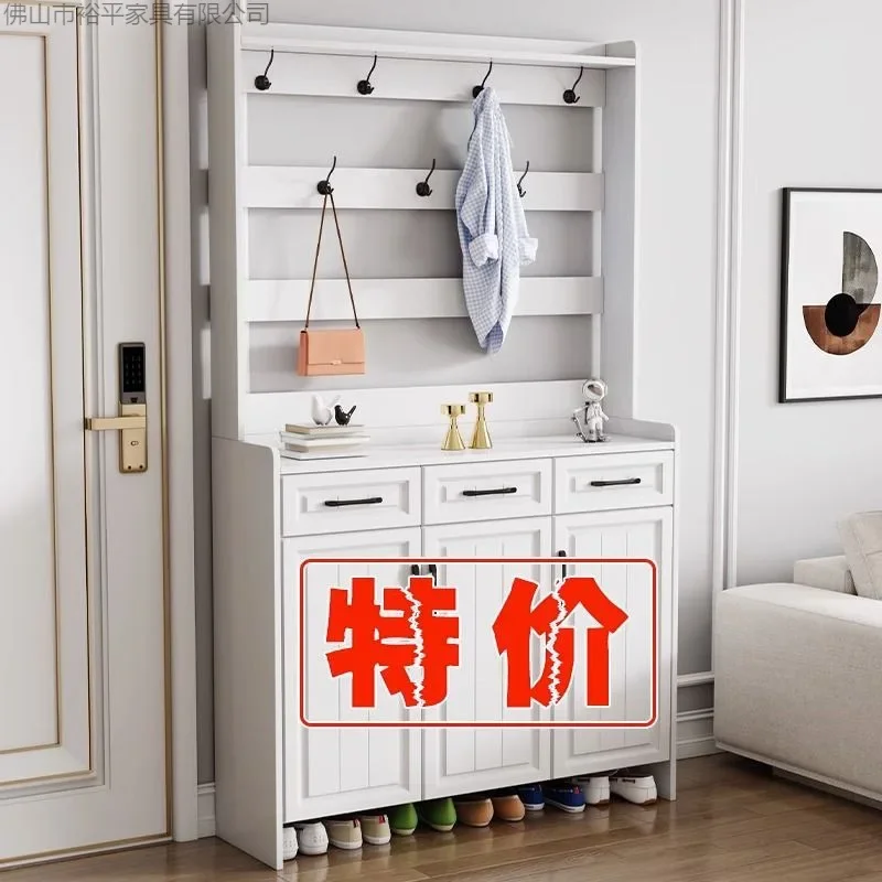 Shoe Cabinet Home Door Large Capacity Coat Rack Entrance Cabinet Integrated Entry Shoe Balcony Storage