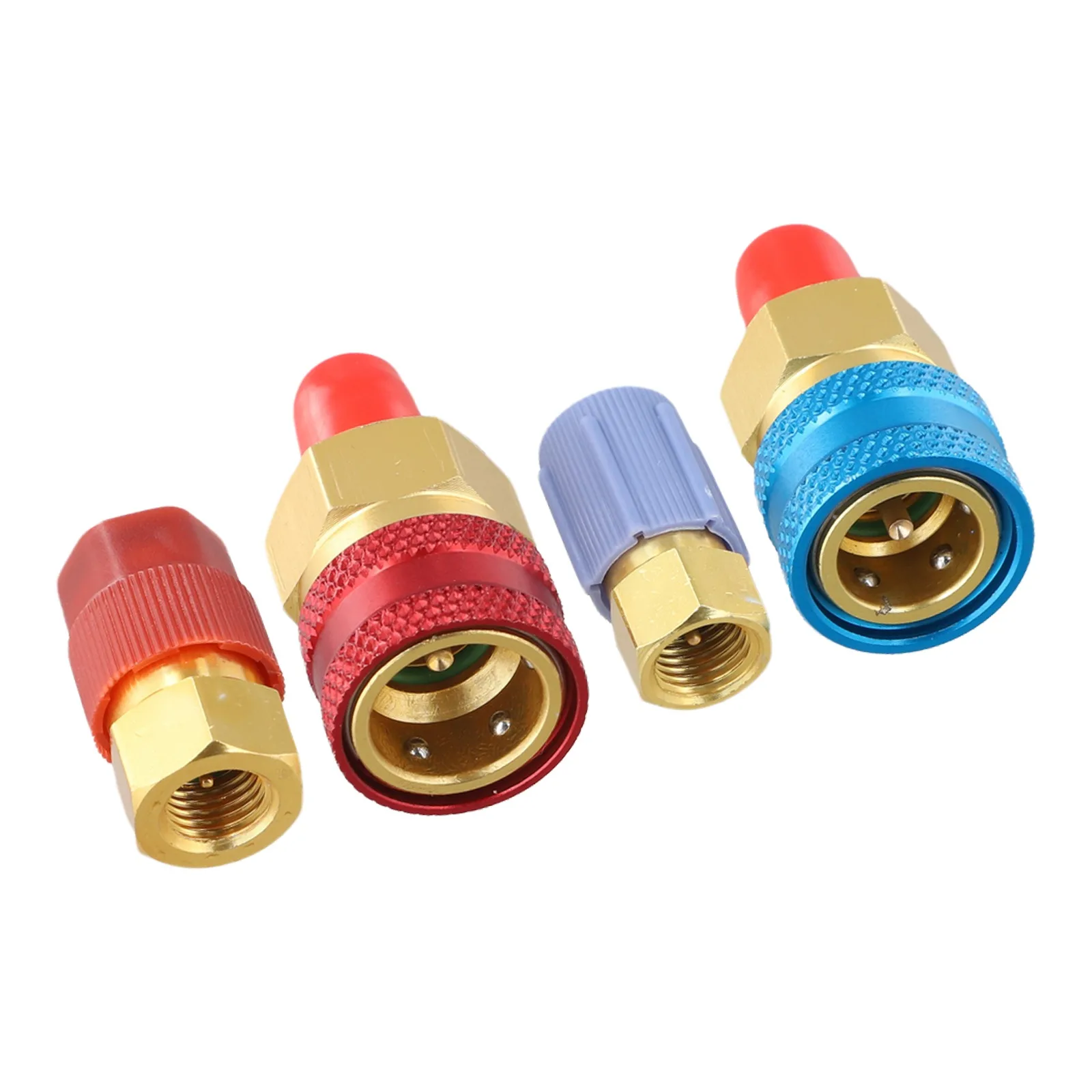 High Low Side Adapter Quick Couplers Ball Lock Design Brass Quick Couplers Ergonomic Knurled Grip High Performance
