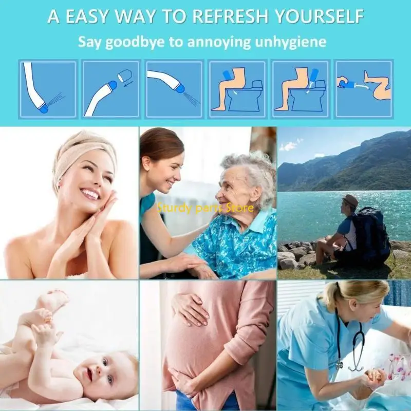 

97QC Portable Travel Bidet Cleaner Hygiene Wash Sprayer Manual Press Cleaning Tools