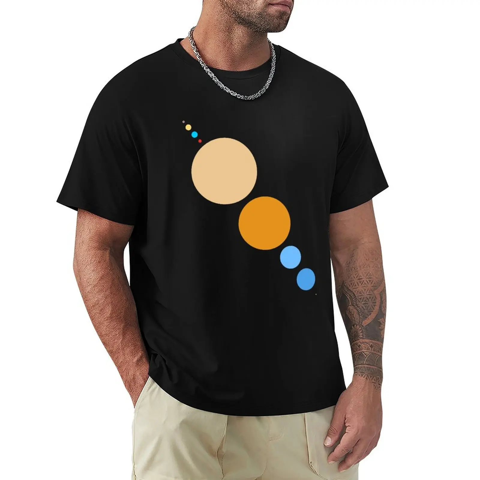 Planets To Scale (diagonal) T-Shirt cute clothes funnys street wear vintage clothes slim fit t shirts for men