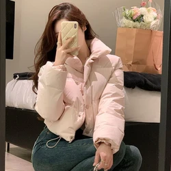 2026 New Winter women Warm Down Cotton Jacket fashion hooded Thick Puffer clothing Short coat casual Loose outerwear female