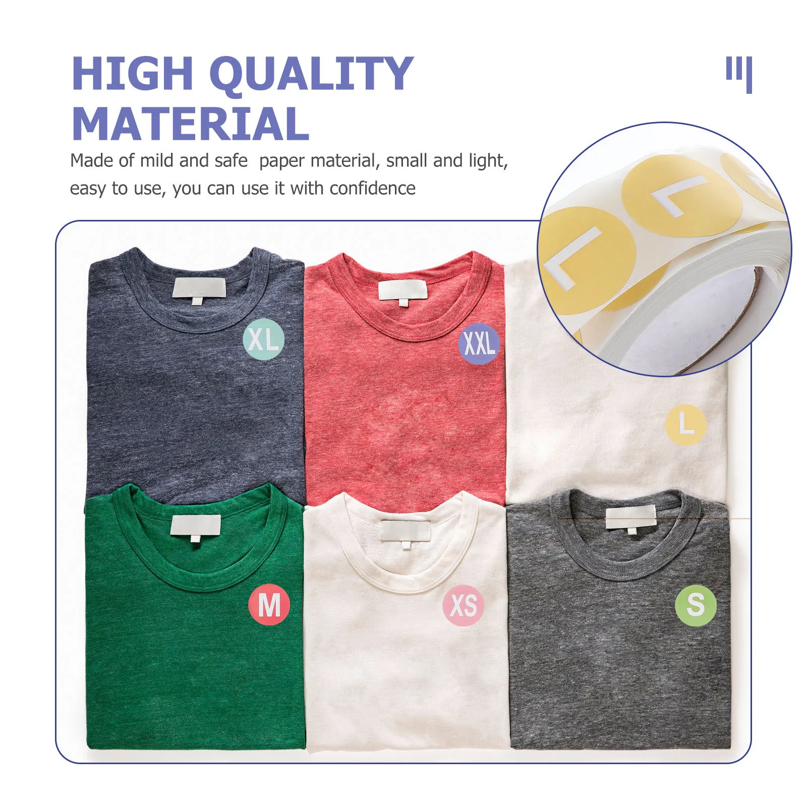 

7 Rolls Self-Adhesive Clothing Size Sticker Round Label For Apparel Marking Tag Organizer Retail Wholesale Factory File Folder