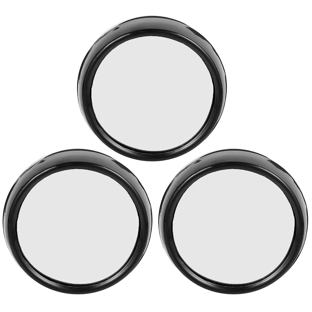 3 Pcs Laptop Computer Mirror Convex for Room Cubicle See behind You Monitor Screen Round Black Work