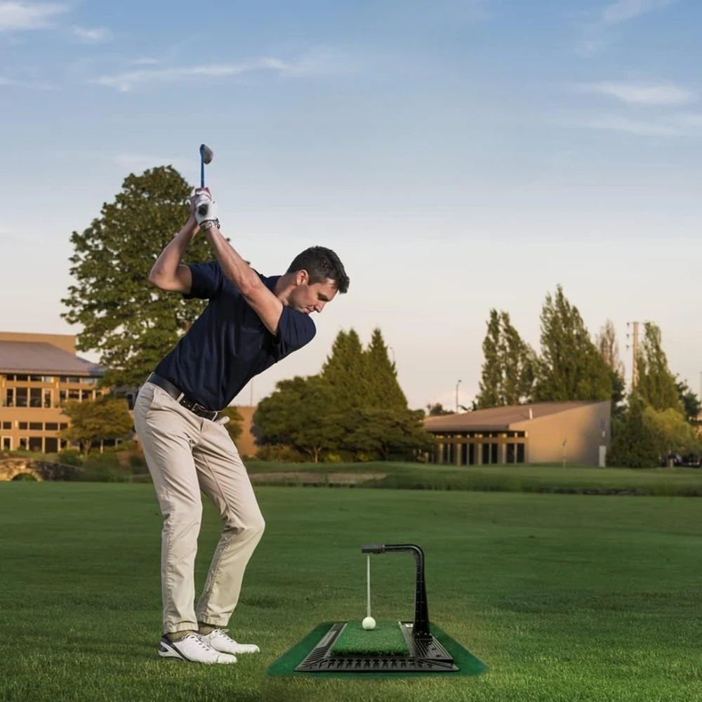 بساط تدريب جولف سوينغ مع ردود فعل حقيقية وارتفاع قابل للتعديل للتدريب على المسار