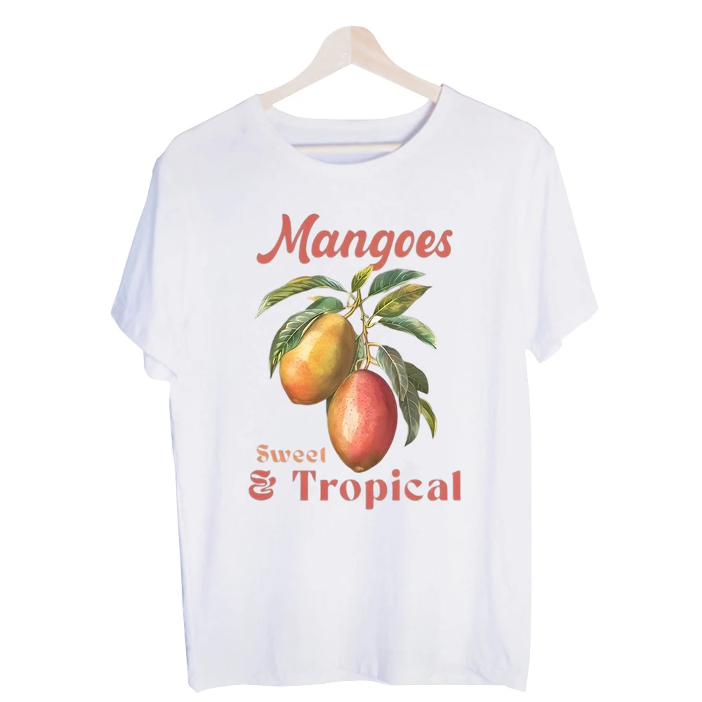 Men's Mango Fruit Graphic Tee, Short Sleeve Crew Neck T-Shirt for Summer Casual and Tropical Vacation Outfits