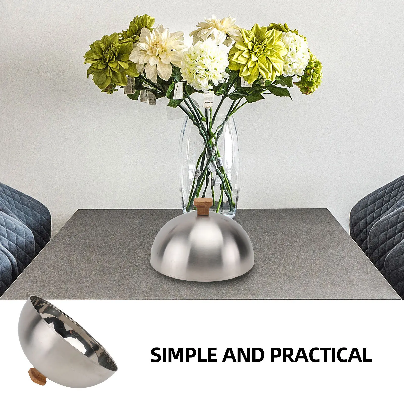 

1Pcs Round Food Cover Oilproof Stainless Steel Household Kitchen Supply Steak Cover Dish Protector Prevent Splash Moisture