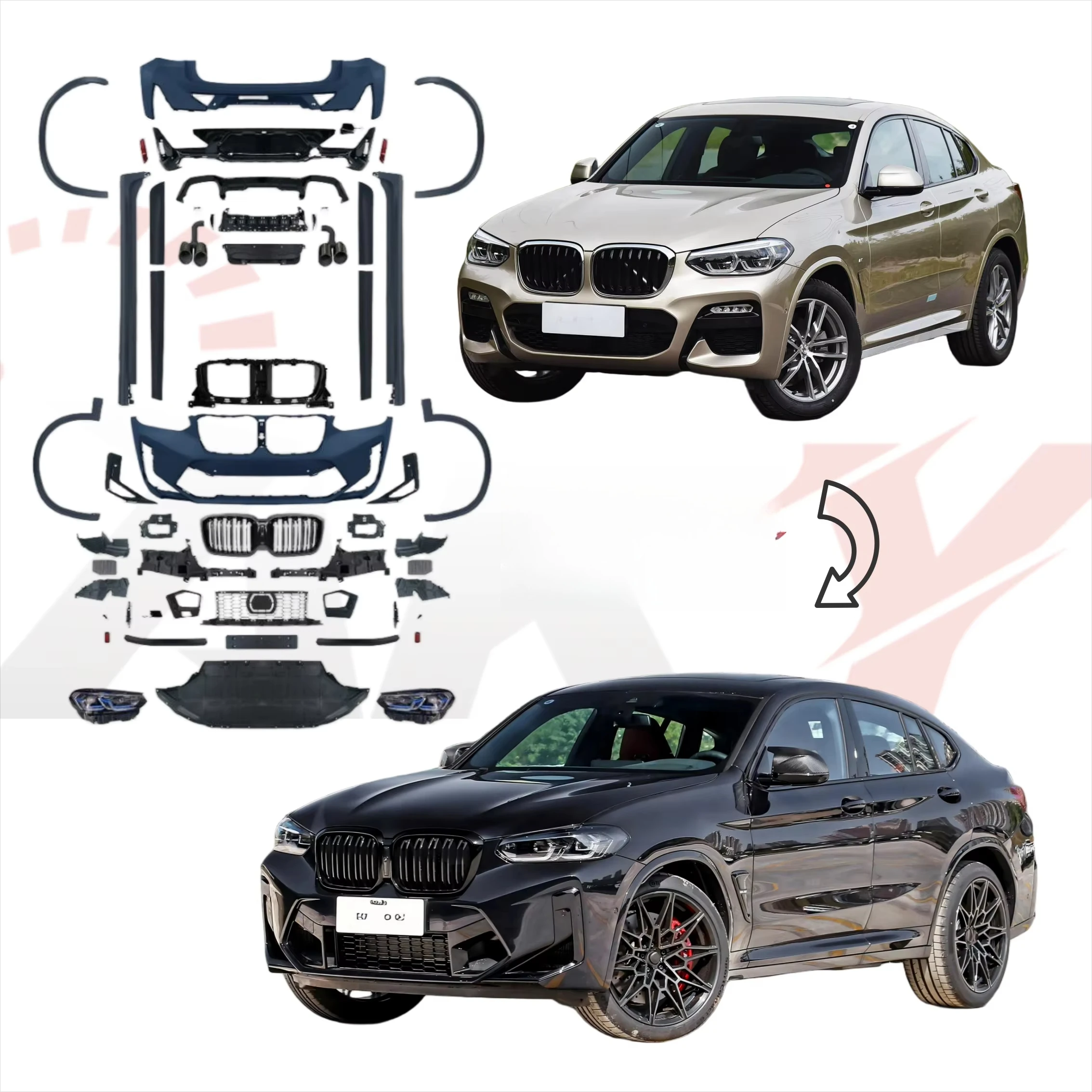 

2025 Factory Hot Sale Bodykit for X4 G02 2018-2021 Upgrade to 2022+ X4M G02 LCI Bumper LED Headlight Assmbly Car Accessories