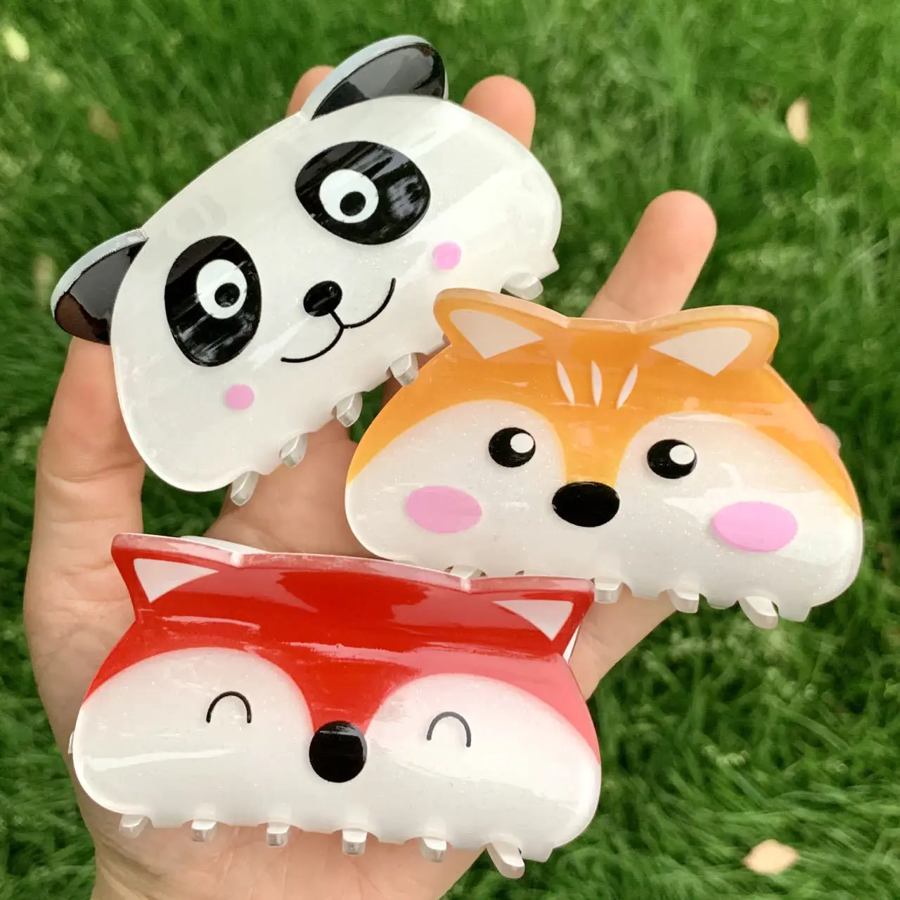 1pc Cute Little Animal Hair Paw Hair Clip Fox Panda Women\'s Hair Accessories