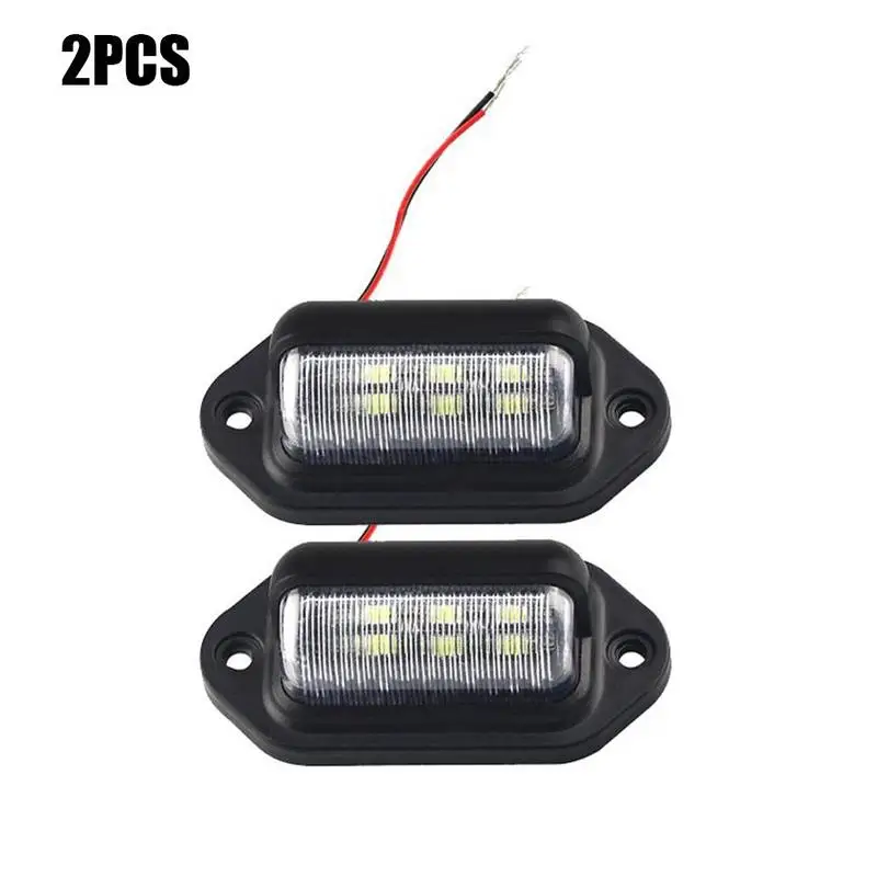 2 Stuks 6 Led Auto Kentekenverlichting Voor Suv Vrachtwagen Trailer Van Tag Stap Lamp Witte Lampen Auto producten Kentekenverlichting