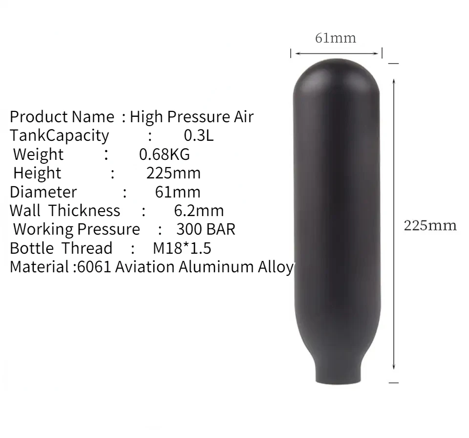 Hpa scuba 0.22L/0.35L/0.42L cilindro de gás 300bar 4500psi tanque de ar co2 garrafa de água de soda para estação equipamento d