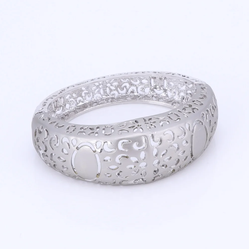 Bridal Jewelry Sets High Quality Silver Color Jewelry Set Trendy Necklace Earrings Bracelet Ring Set For Women Dubai Jewelry Set