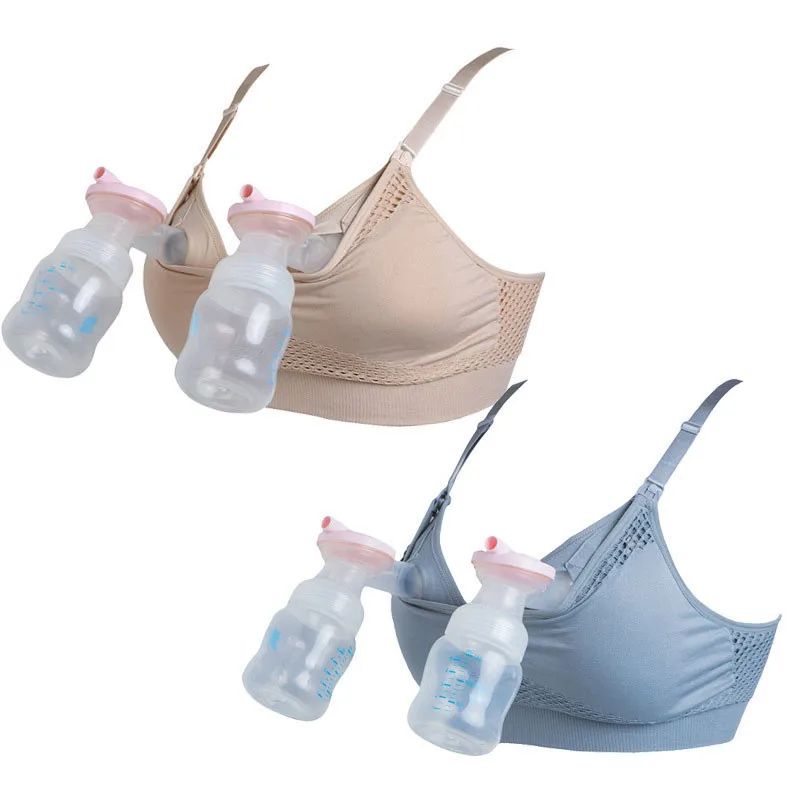 

Maternity Bra Breast Pump Special Nursing Bra Hand Free Pregnancy Clothes Breastfeeding Accessories Women's Pumping Bra