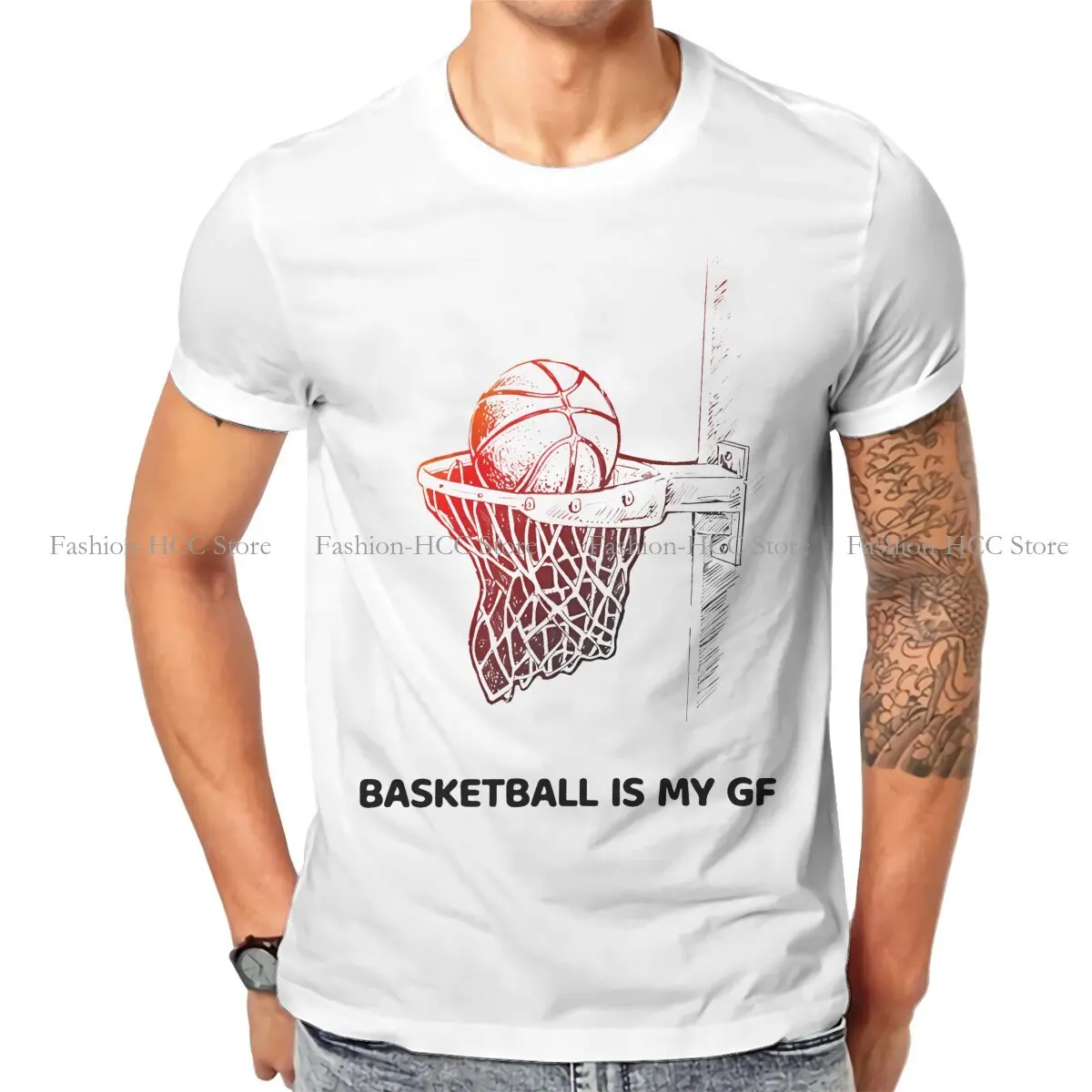 My GF O Neck TShirt Basketball Fabric Basic T Shirt Man's Clothes Fashion