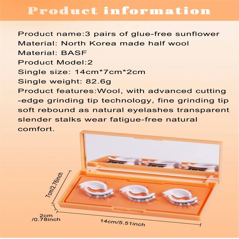 Wodoodporne, odporne na pot, samozapalające się, lekkie, naturalne rzęsy doczepiane, podkreślające naturalne podkręcenie, bez potrzeby stosowania kleju, łatwe w aplikacji.