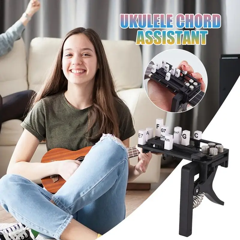 

Ukulele Chord Tool Reusable Ukulele Chord Trainer Guitar Aid Assisted Tool Sturdy Ukulele Chord Assistant Chord Assisted