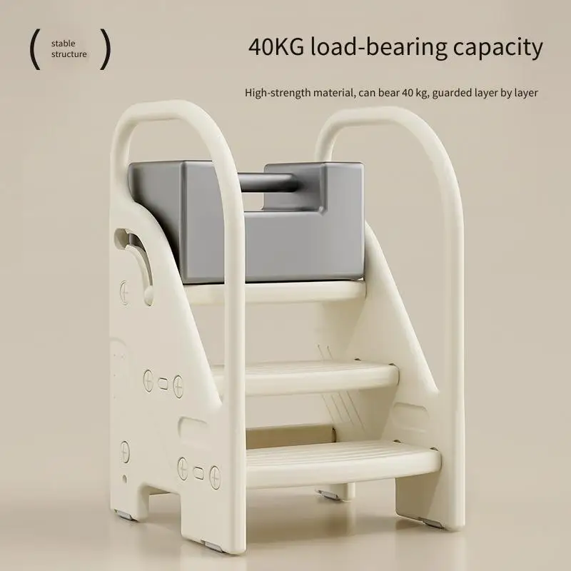 ベビーステップスツール、子供用トイレトレーニングステップラダー、ハンドル付き滑り止めバスルームスツール、幼児用シンクアクセス、トイレ学習用