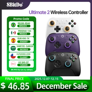 8BitDo Ultimate 2 Wireless Gaming Controller for PC & Android with TMR Joysticks, Switchable Triggers, Motion Control, 8Speed