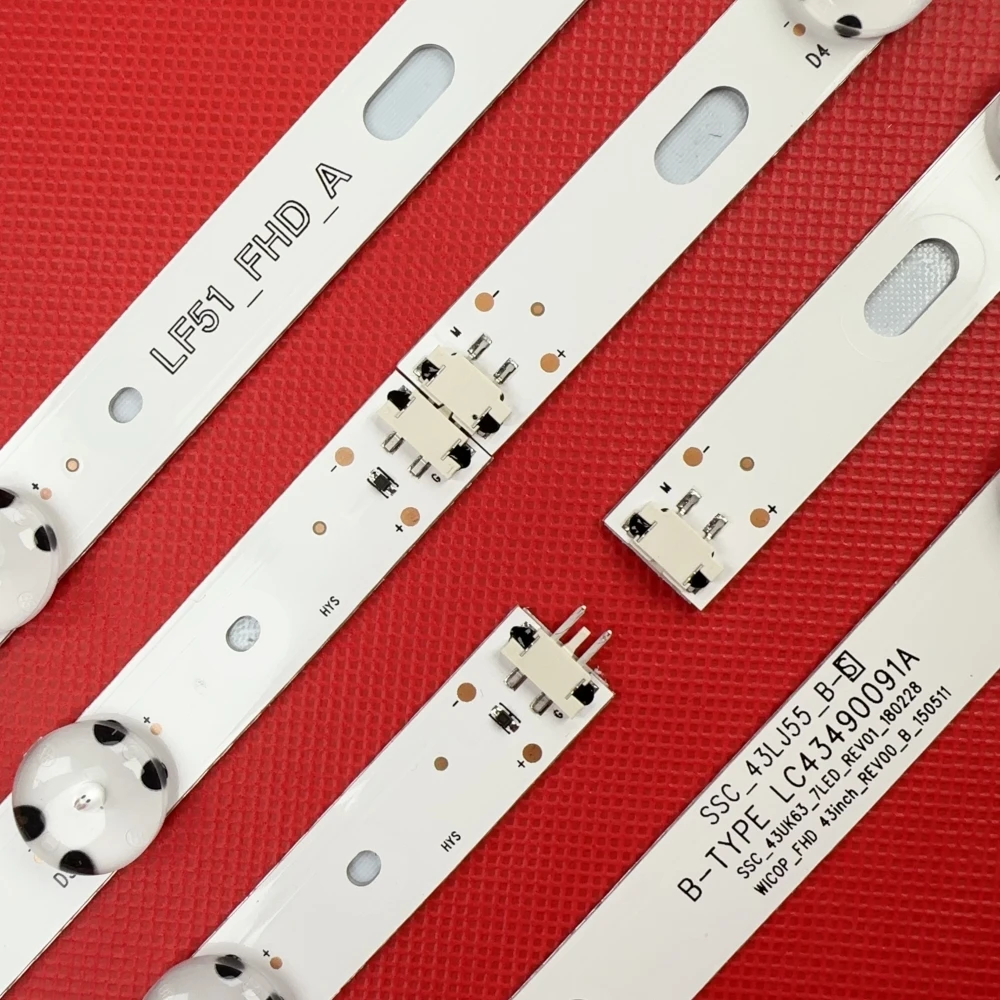 Striscia LED Per 43UJ635V 43UK6300PLB 43UJ651V 43UJ634V 43UJ630V 43UJ561V 43UJ655V LC 43490059 Un LC 43490058 Un 43UK6470PLC