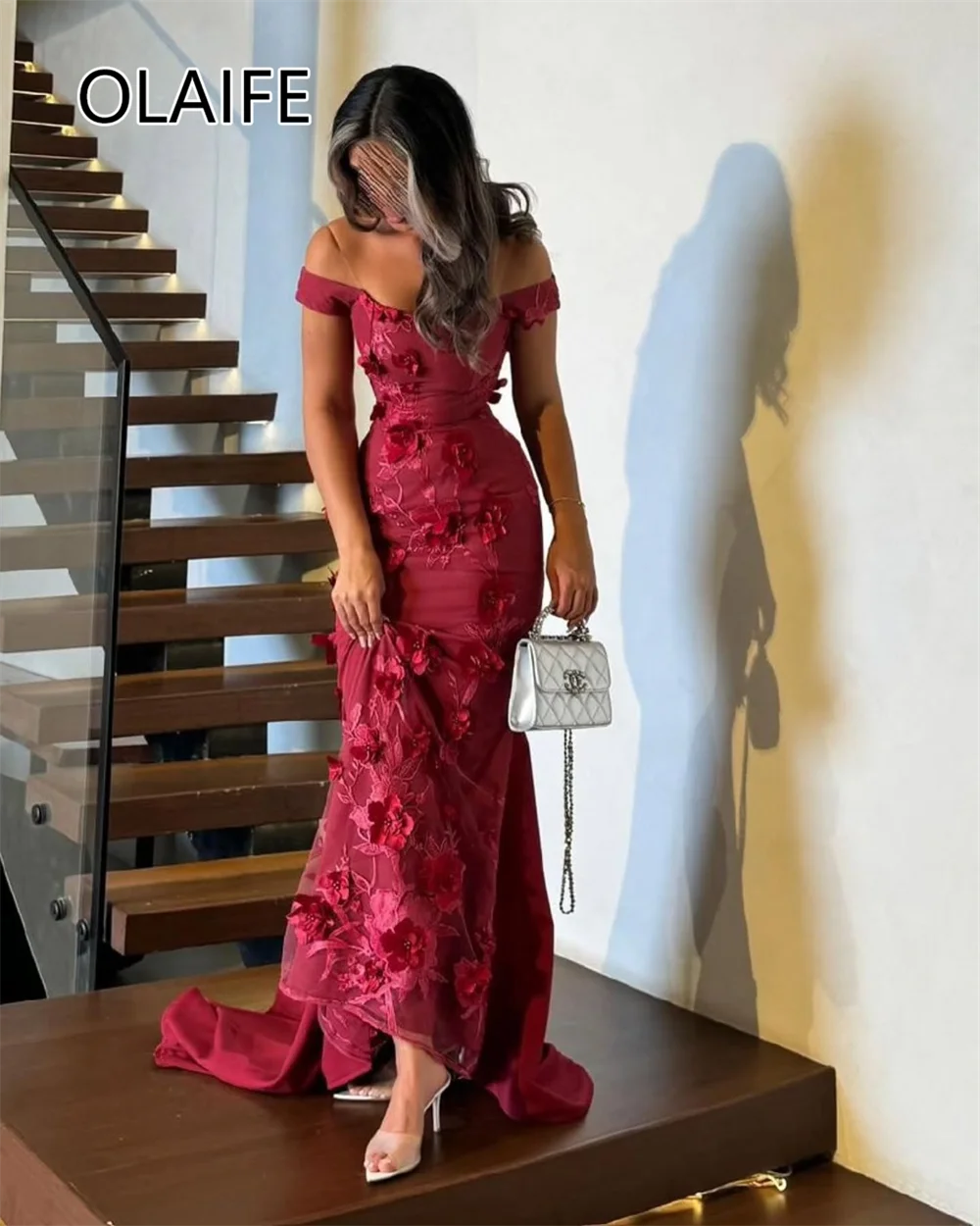 サテンの花嫁介添人ドレス,ボートネック,アップリケ付き,セクシーなレースのシース,スイープバック,アラビア語のイブニングドレス,カスタマイズ