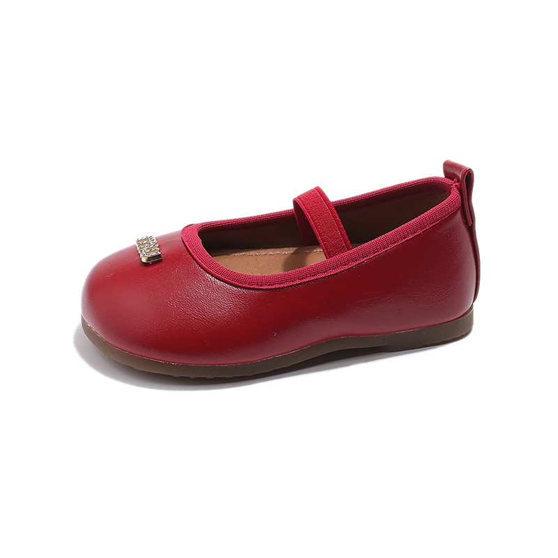 รองเท้าหนังเด็กผู้หญิงสไตล์เกาหลี รองเท้าบัลเล่ต์พื้นนิ่มกันลื่น แฟชั่นเจ้าหญิง รองเท้าเด็กหัดเดิน