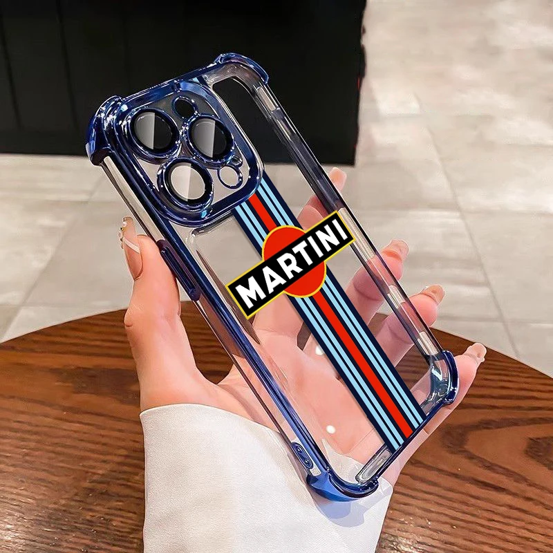 Martinis Racing Stripe Phone Case For Oppo A98 A97 A9 A79 A78 A76 A74 A72 A5 A54 A55 A17 A16 A15 4G 5G Shockproof  Armor Cover