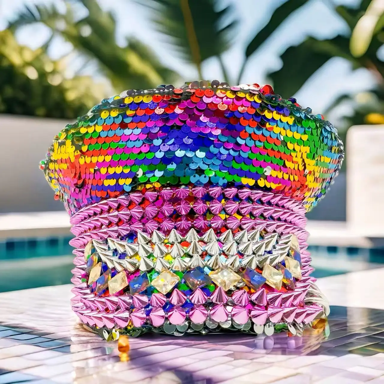 

Карнавальная шляпа для взрослых, шляпа капитана со стразами для Burning Man, женские аксессуары для косплея