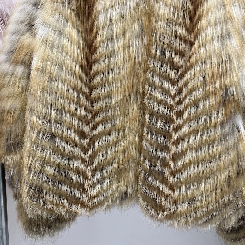 الشتاء النساء الطبيعية الحقيقية الثعلب الأحمر الفراء قطاع خياطة Toghter مع جلد طبيعي أسفل السترات الإناث الفاخرة سميكة الدافئة ملابس خارجية