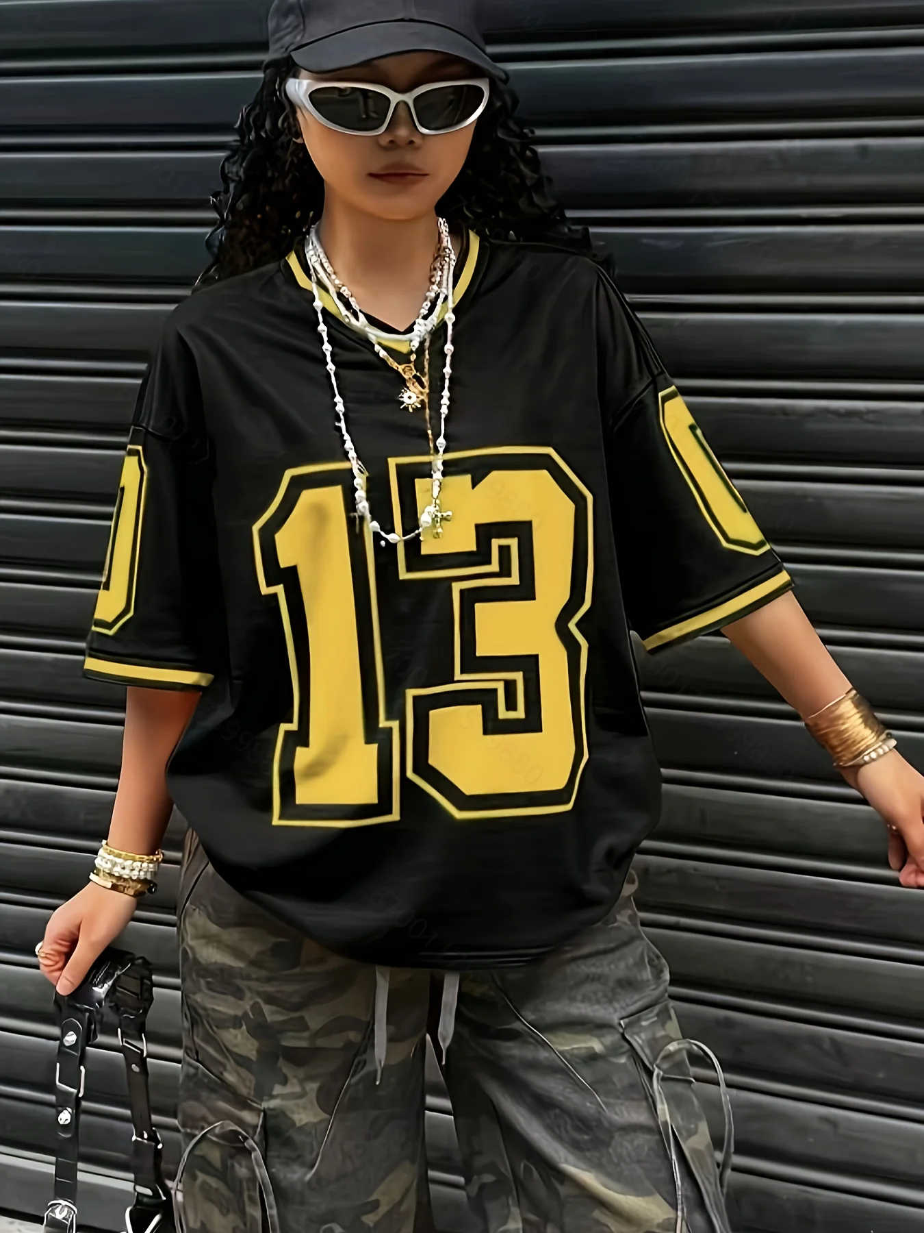 2026 Summer Hot Fashion Digital Printed # 13 T-shirt for Women and Children, Personalized Casual Loose Sports Shirt
