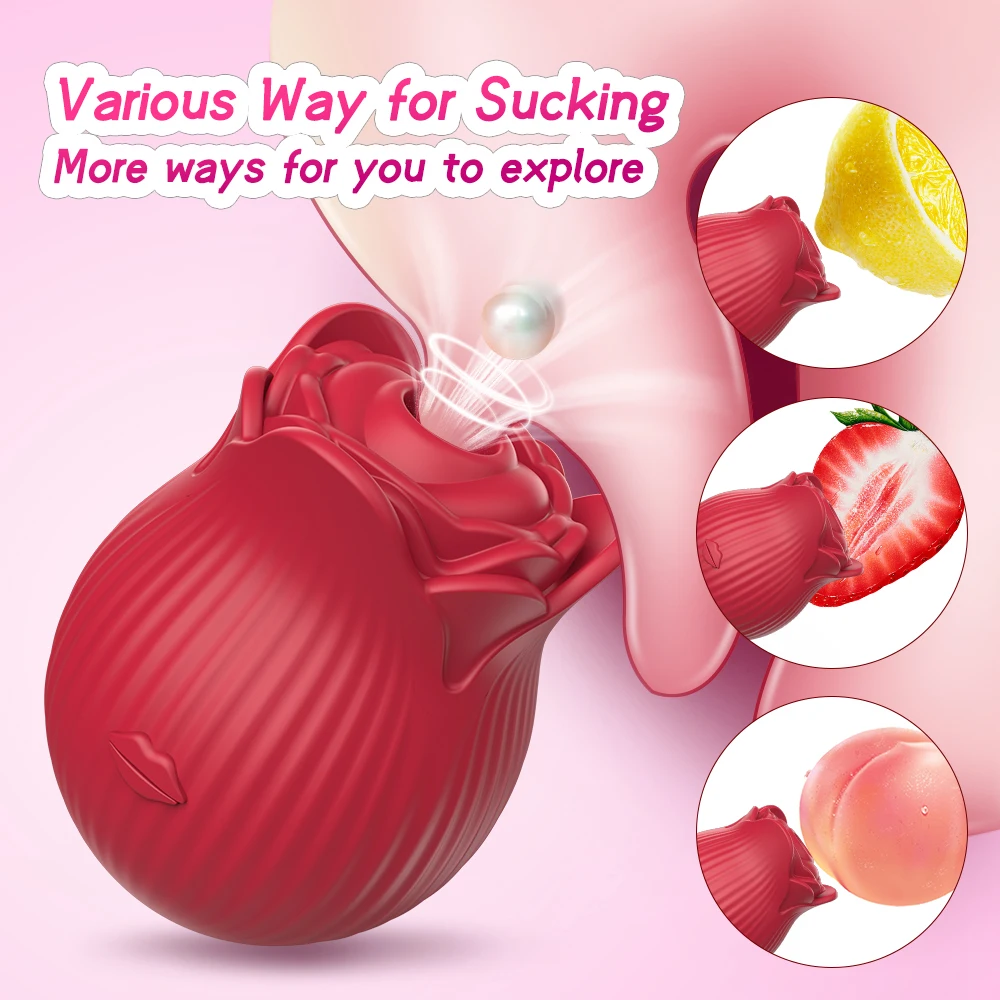 New Powerful Sucking-Rose Vibrator Toy for Women Vacuum Stimulator Oral Nipple Clit Sucker Female Sex Toy Goods for Female Adult