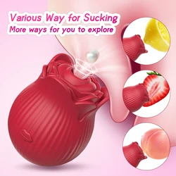 New Powerful Sucking-Rose Vibrator Toy for Women Vacuum Stimulator Oral Nipple Clit Sucker Female Sex Toy Goods for Female Adult