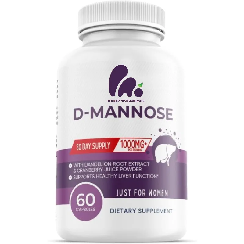 Cápsulas de d-minosa de 1000 mg con extracto de jugo de arándano en polvo, hibisco y diente de león - Suministro de 30 días para la salud del trato urinario