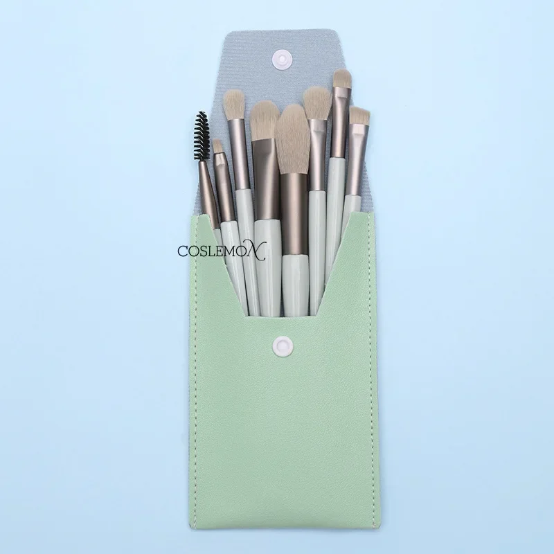 8-teiliges professionelles Make-up-Pinsel-Set mit Tasche, tragbarer Mini-Concealer, Lidschatten, Augenbrauenpuder, Highlight-Wimpern, kosmetische Werkzeuge