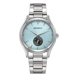 BERNY Watch for Men Casual Wristwatch Quartz 5ATM Waterproof Men Wristwatches Stainless Steel Fashion Quartz Watches for Men