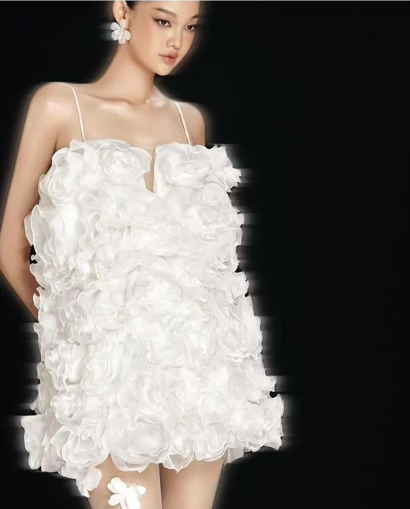 Nova chegada vestidos de festa curtos em camadas chique espaguete babados mini vestido de noiva feminino vestido de ocasião formal acima do joelho