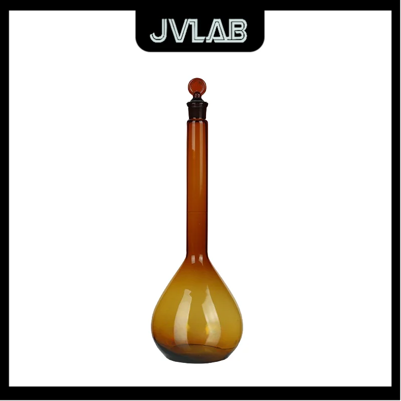 

Volumetric Flask High Boro3.3 Brown Glass 10-500ml Eggplant-Shaped Ground Mouth Precise Chemical Experiments JVLAB