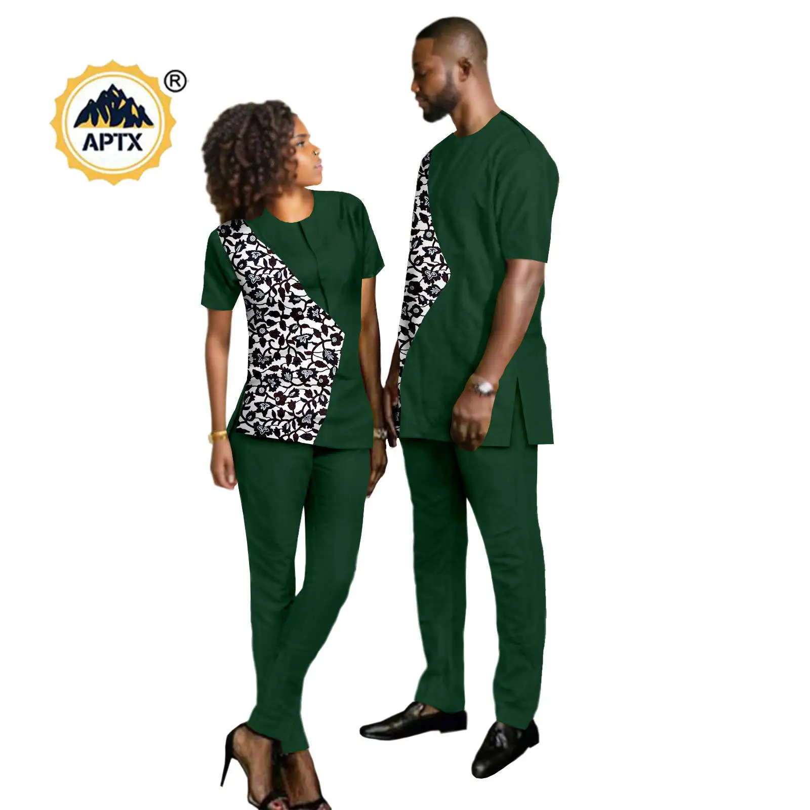 

African Clothes for Women Matching Couple Clothes Dashiki Men Outfits Suit Summer Print Top and Pant Sets Couple Wear 24C036