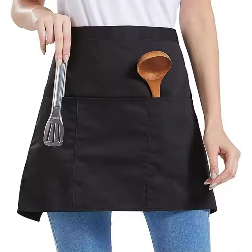 Kurze Schürze, modische Canvas-Schürze, Zuhause, Restaurants, Cafés, Küchen und andere Verwendung in mehreren Szenen