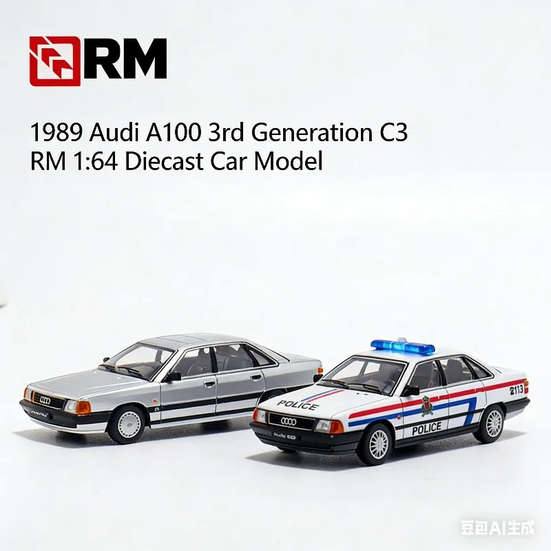 

RM 1:64 1989 Audi C3 A6 100, реалистичная литая модель автомобиля из сплава, коллекционная декоративная игрушка для мужчин.